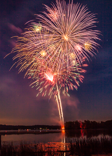 Fireworks at Kensington Metro Park, Milford MI, on June 15, 2013